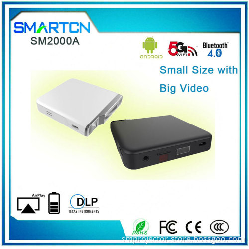 Hot sales  high power outdoor led Pico pocket 1080p projector for ipod touch with WiFi bluetooth